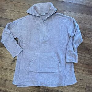 Barefoot Dreams Cozy Chic Lite Soft Pink Quarter Zip, XL